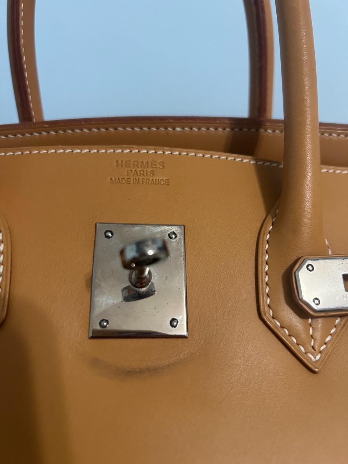 Hermes Birkin 35 Vache Naturel Palladium hardware tan/brown RARE