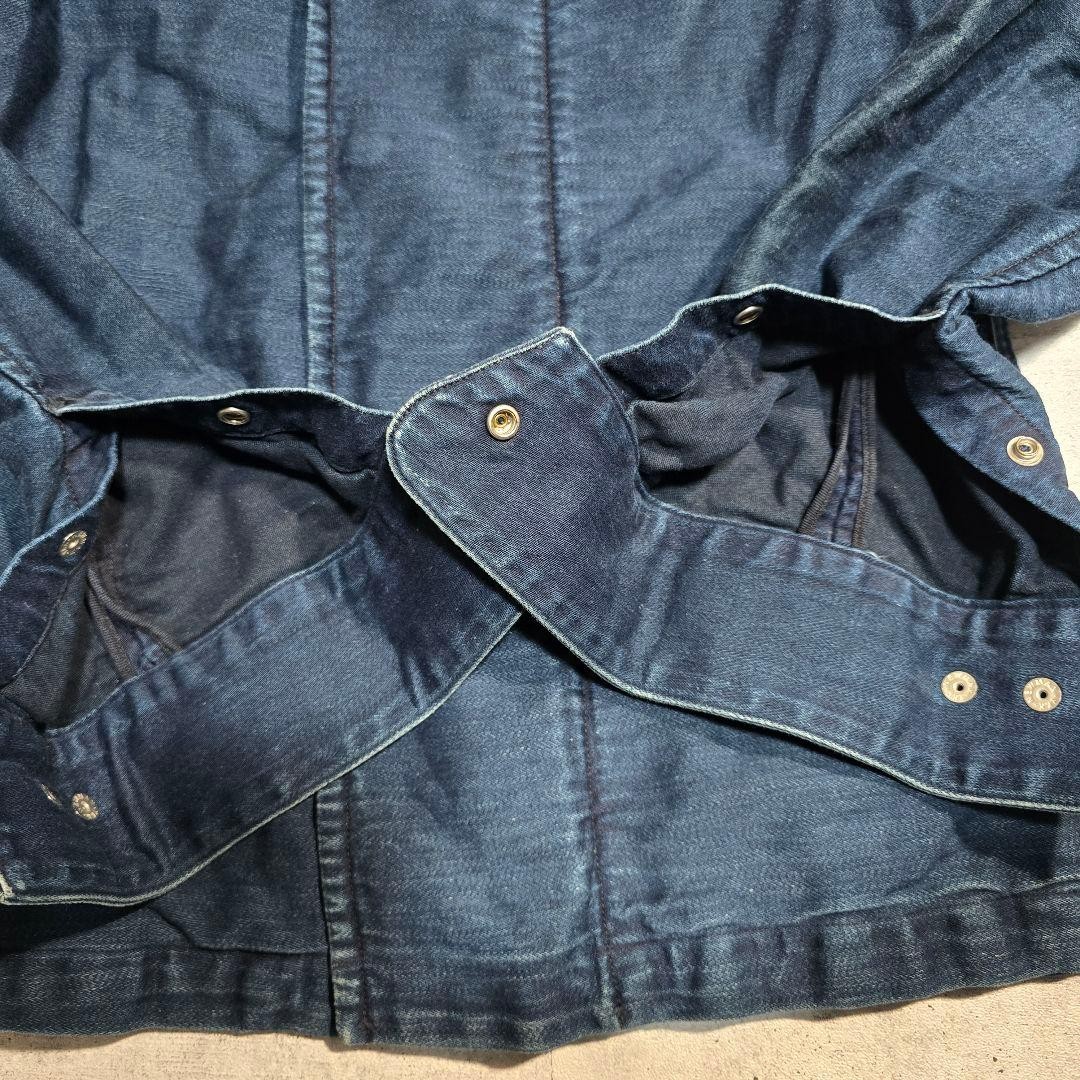 45R Indigo Blue Cotton Double Riders Jacket S Small Made In Japan Workwear