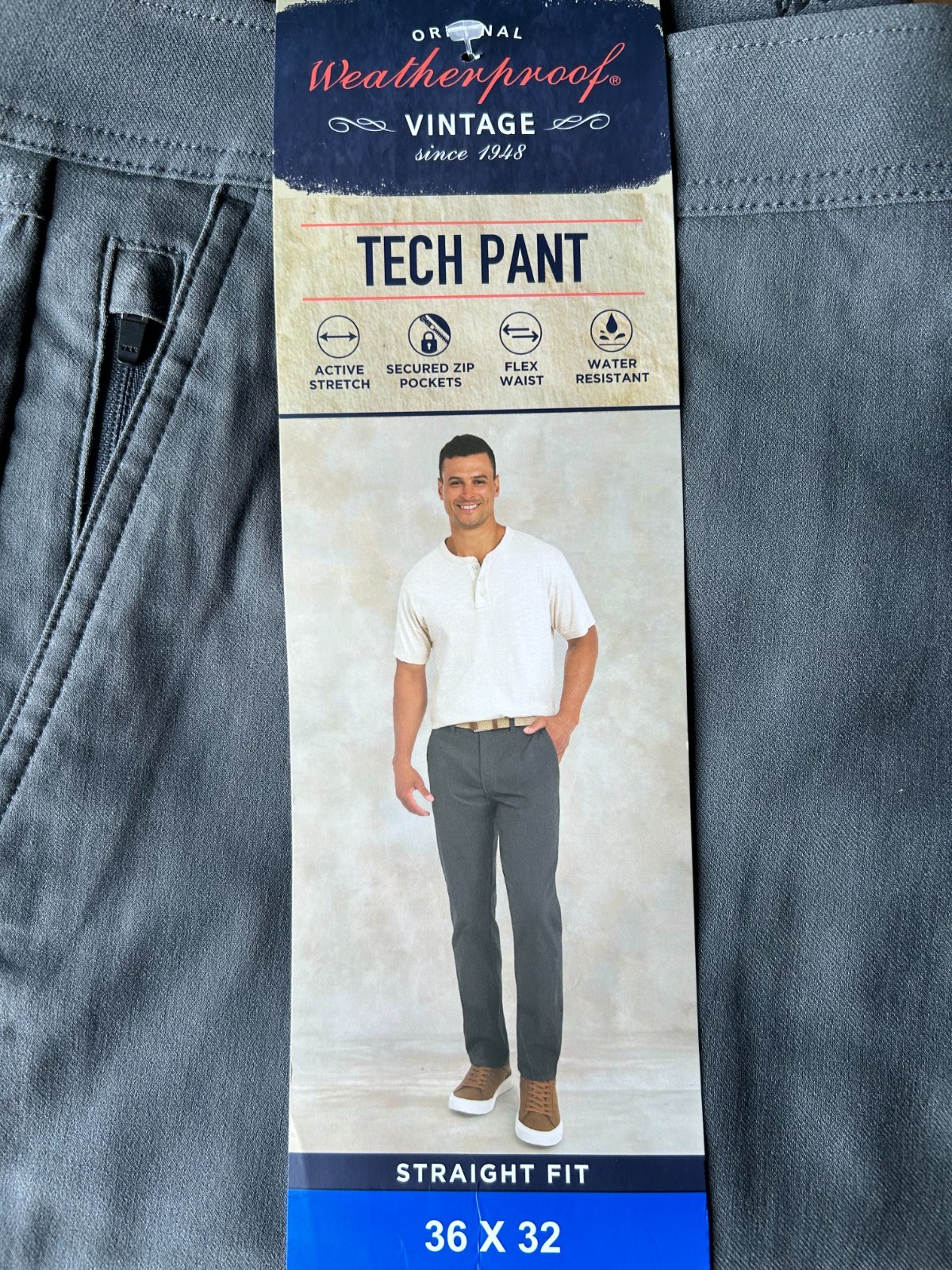 Weatherproof Vintage Men’s Tech Pant Gray Size 36×32
