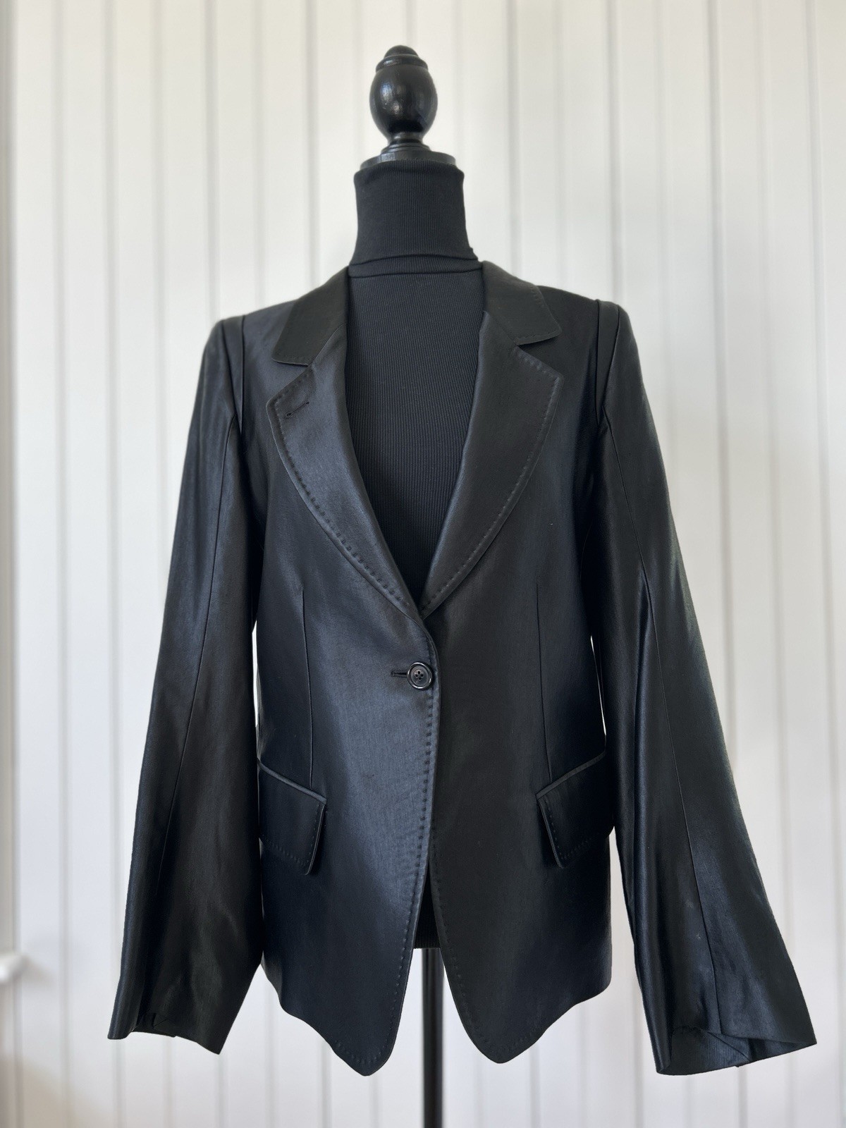 AUTHENTIC Ann Demeulemeester Women’s Black Single button Jacket 42