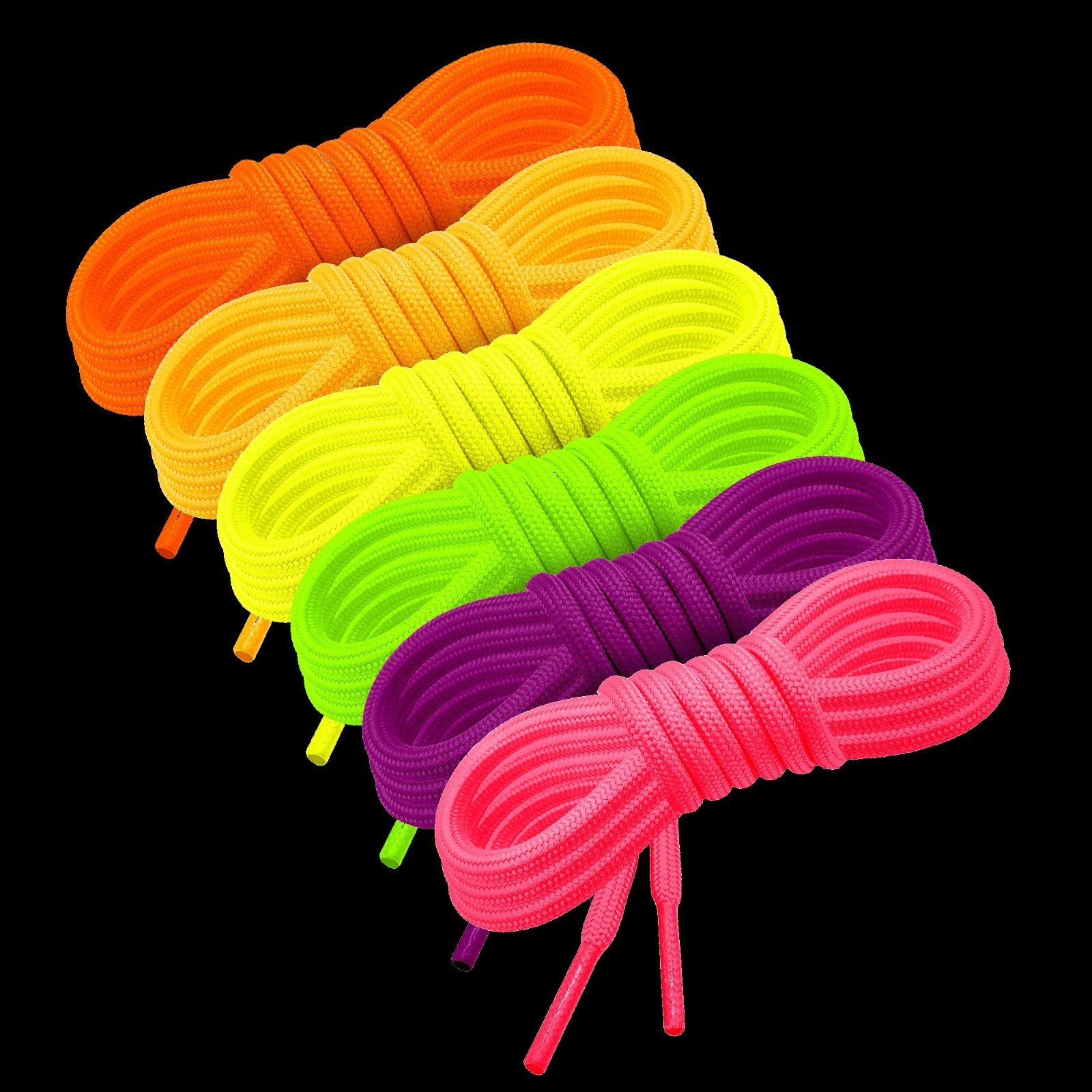 Premium NEON Round 3/16″ SHOE LACES – Athletic Sport Sneaker Boot Casual Strings