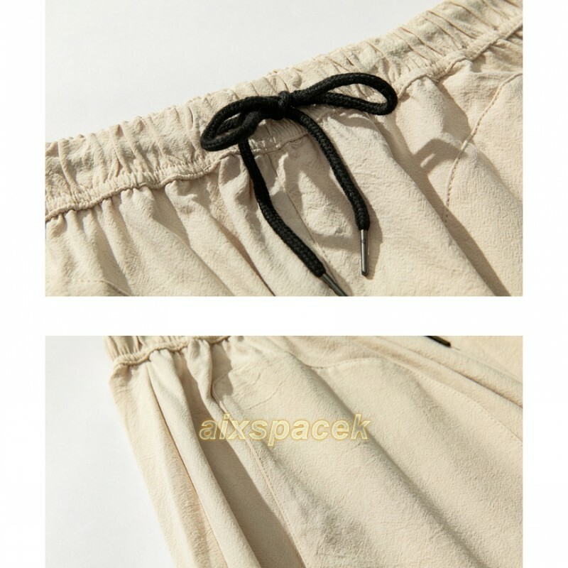 Summer Men’s Cotton Linen Drop Crotch Baggy Big Fork Pants Trouser Chinese