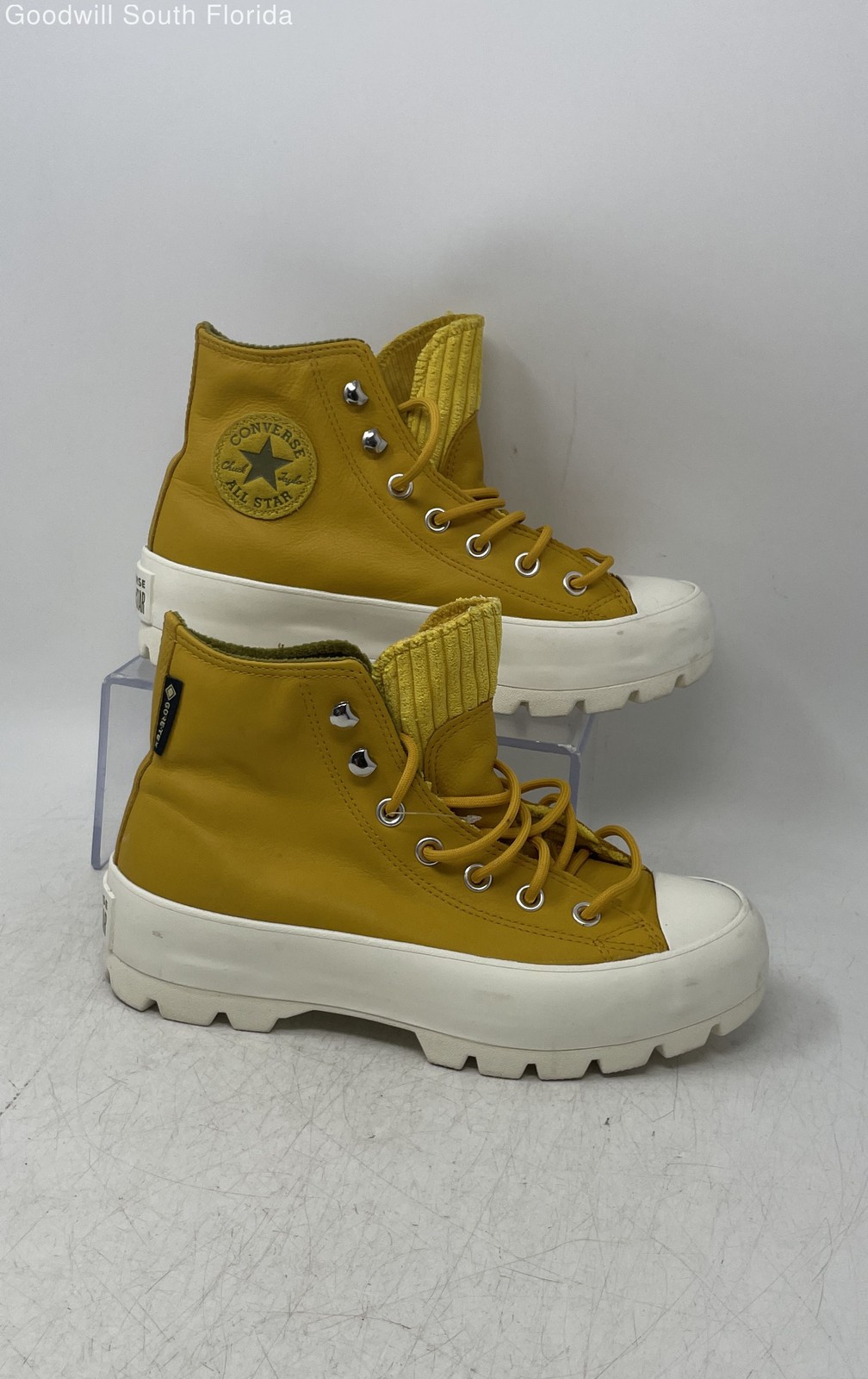 Converse Womens CTAS Lugged Winter Hi 565005C Yellow White Sneaker Shoes Sz 7.5