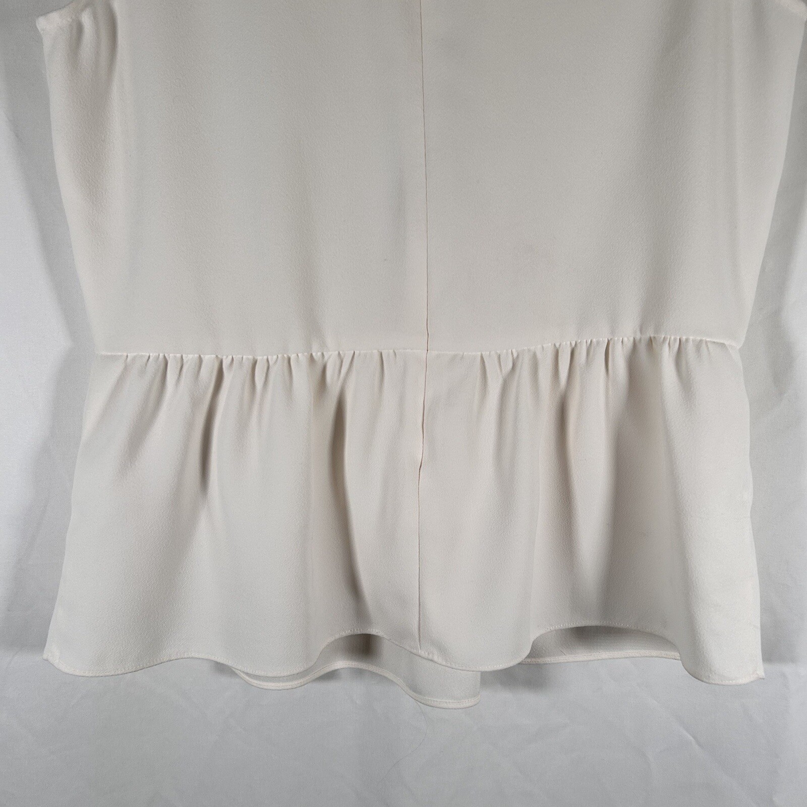 J Crew Blouse Women’s XS Ivory White Sleeveless High Neck Polyester Top