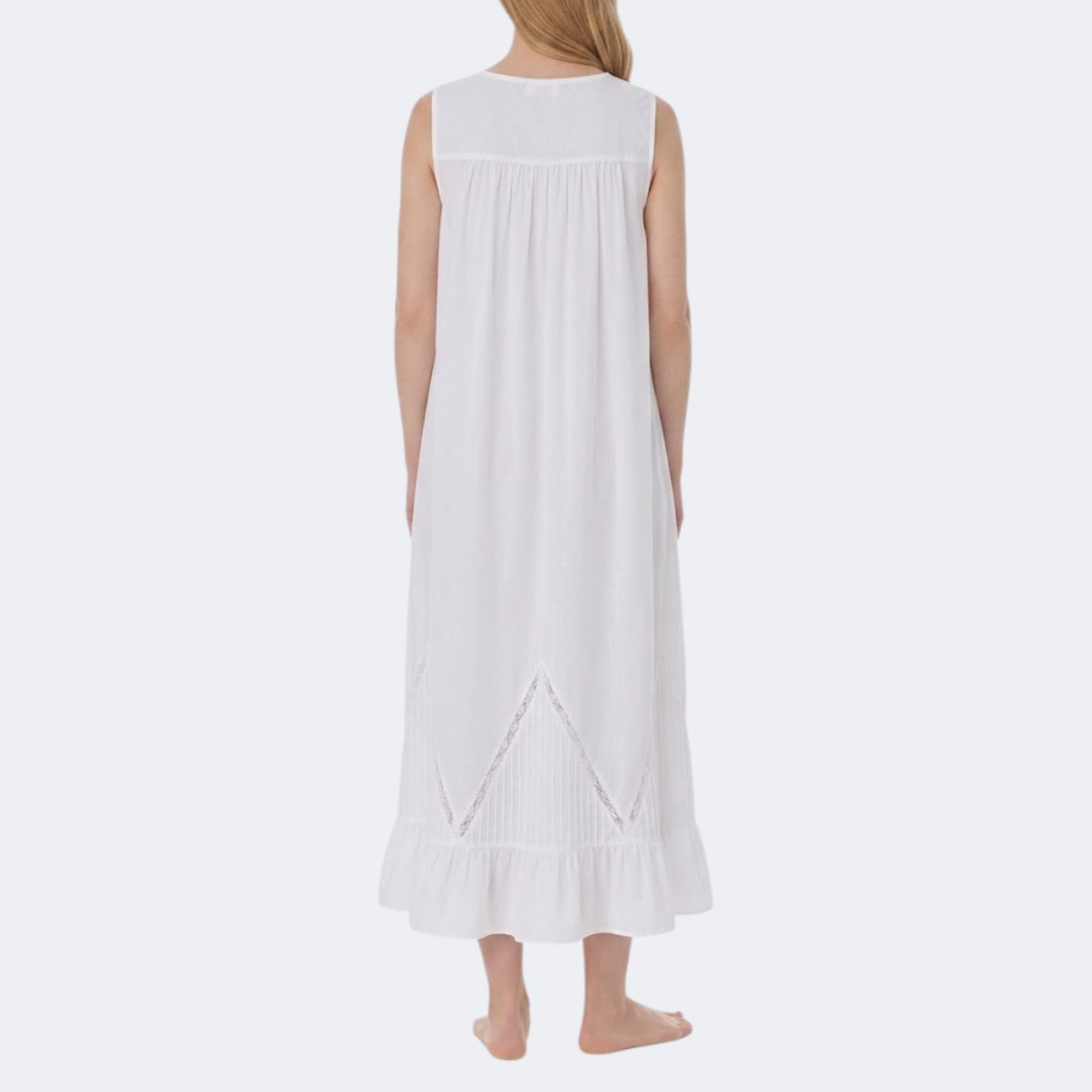 NWT Eileen West 100% Cotton Lawn Ballet Nightgown Sleeveless Regular, White