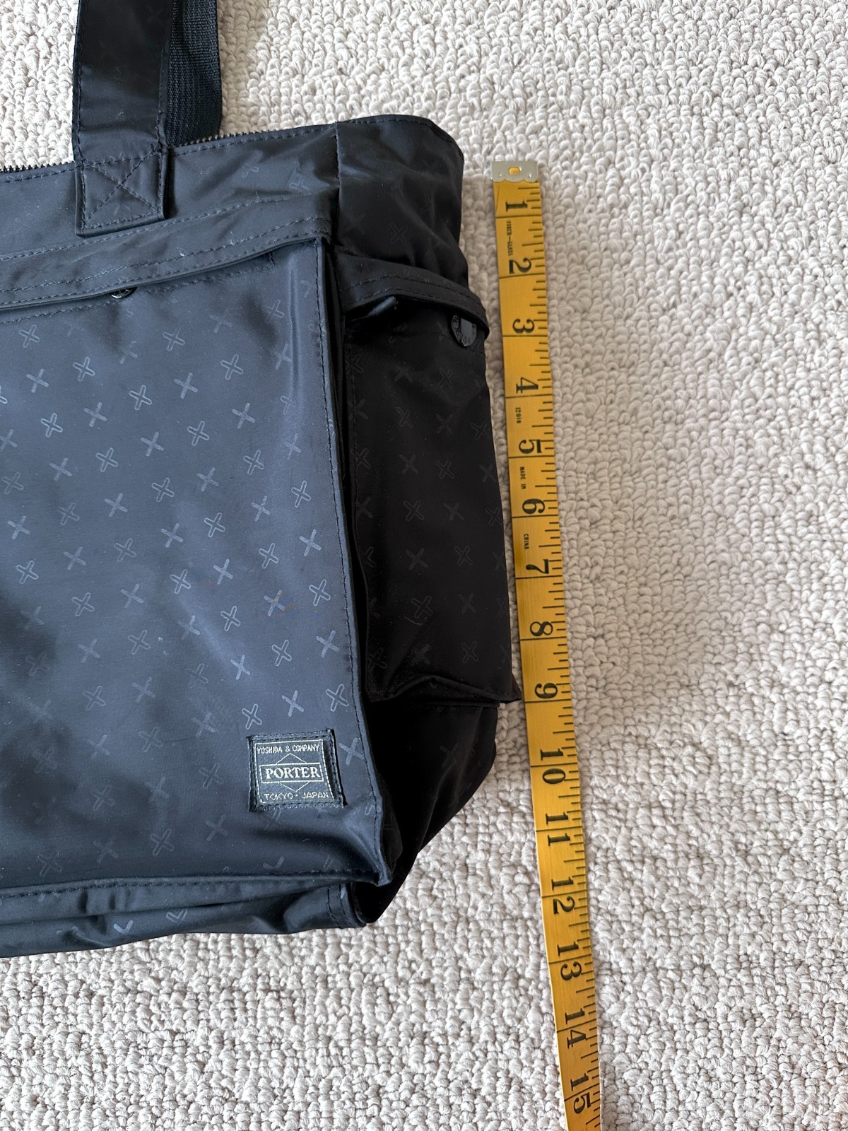 Porter Headporter Plus Pattern Tote Bag – Black Made in Japan Y2K