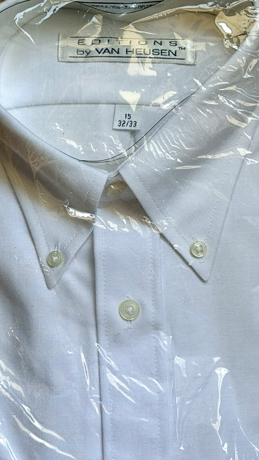 Editions Van Heusen White Long Sleeve Men Button Down Dress Shirt Large 15-32/33