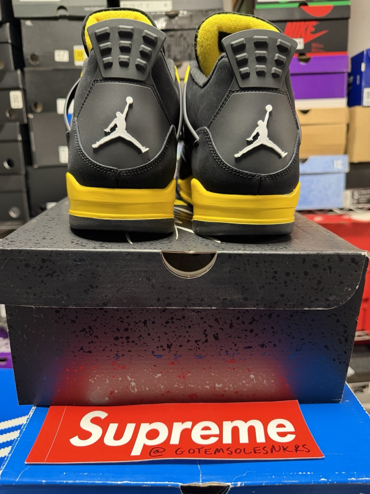 Nike Air Jordan 4 RETRO DH6927 017 BLACK YELLOW WHITE MENS Size 13 BRAND NEW