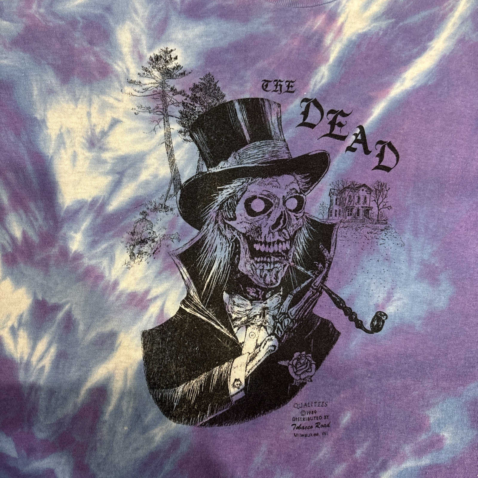 Rare Vintage 1980s GRATEFUL DEAD “The Dead” T-shirt XL Skeleton 1989 Tie-Dye Tee