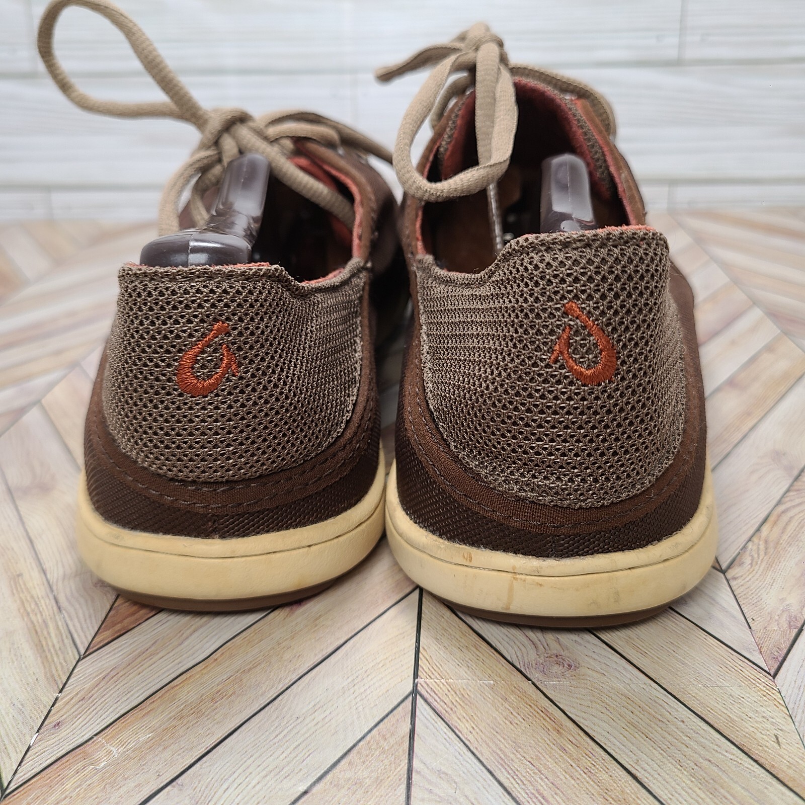 Mens Olukai Nohea Brown Mesh Casual Comfort Lace Up Sneakers Shoes Size 10