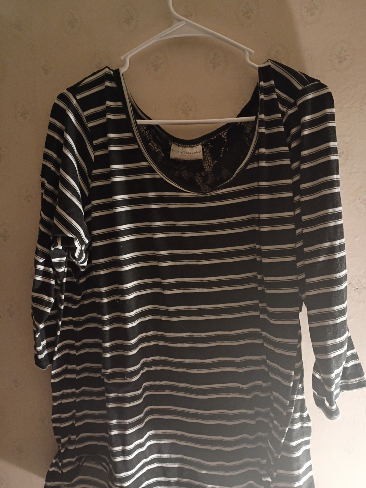 Bobbie Brooks Plus Size 3x Black Long Sleeve Black And Shirt