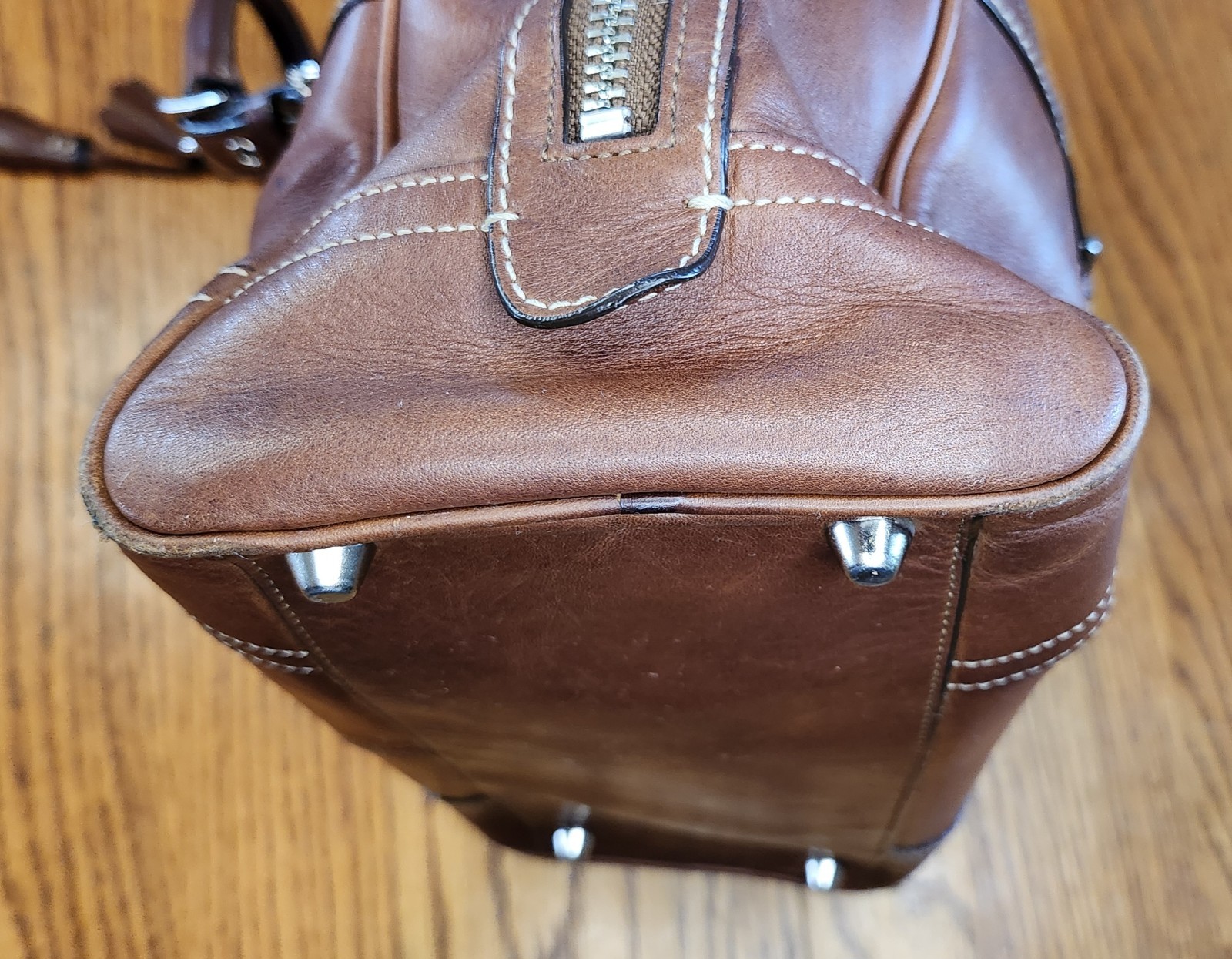 Vintage Coach Hamilton Tanned Cognac Brown Leather Tote Bag Satchel y2k