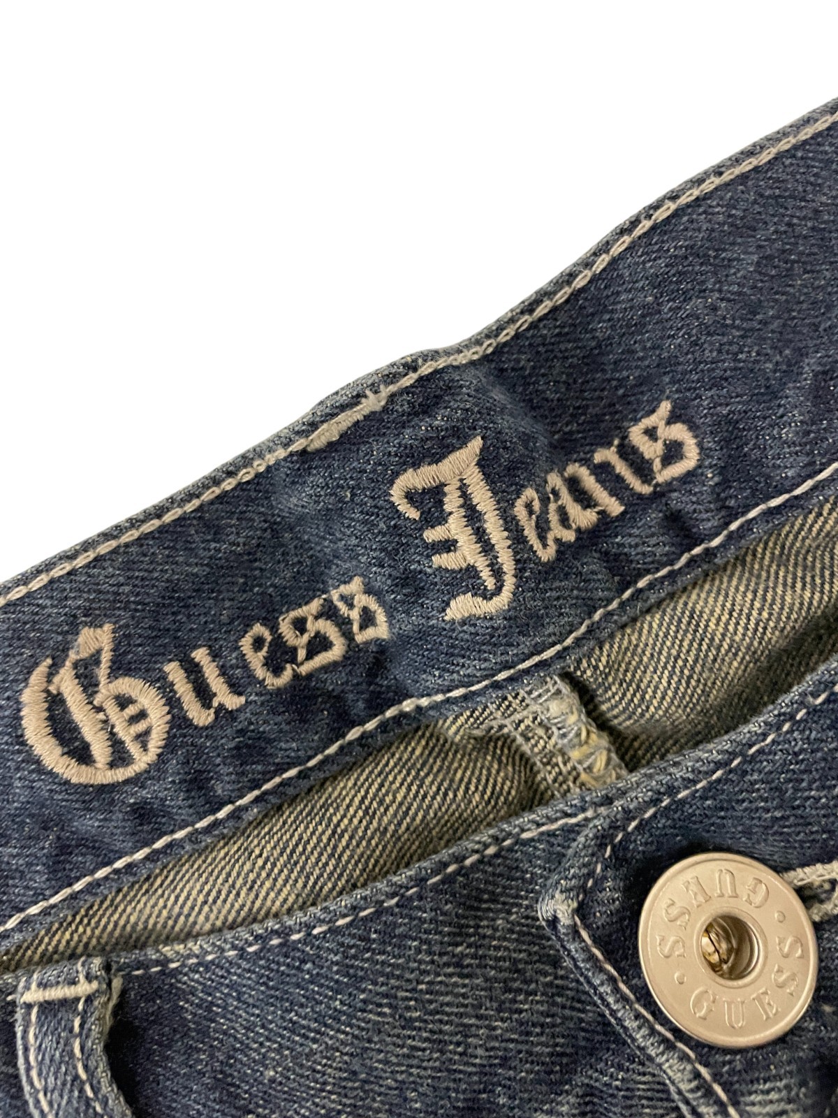 Guess Jeans Mens Blue Denim Cotton Straight Leg Cloud Dark Wash Size 33 NWT