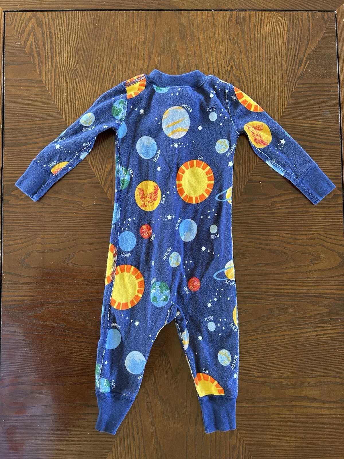Hanna Andersson Outer Space Solar Planets Long Sleeve Pajamas Zip 75cm 12/18 Mo