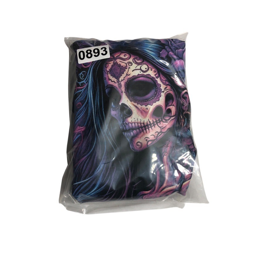 Cruz Pedregon Top Womens S/M Charcoal Gray Sugar Skull Psycho Speed Racing Moto