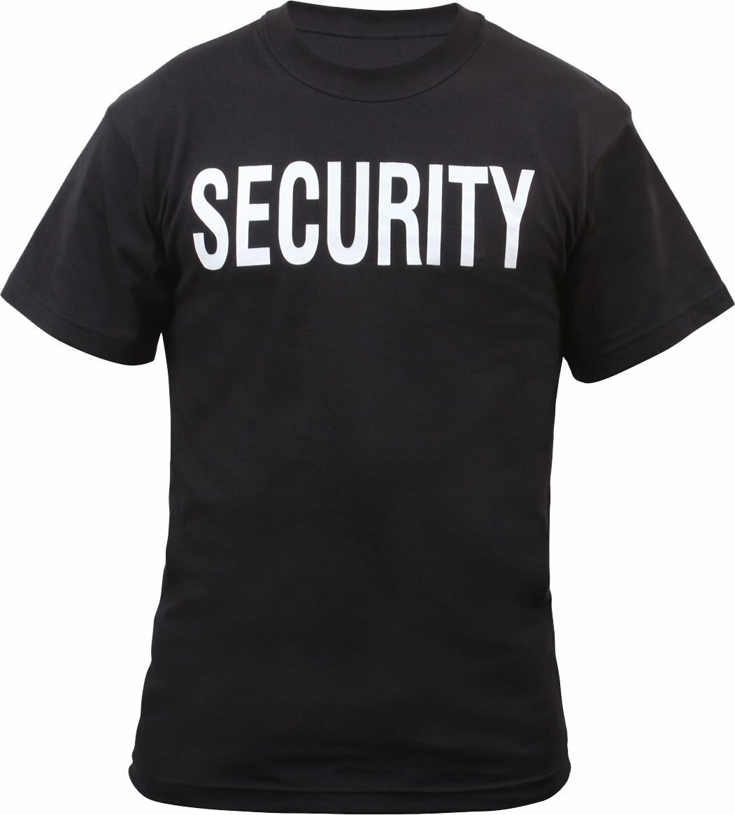 Security Double Sided T-Shirt Black & White Official Issue Officer Bouncer Event