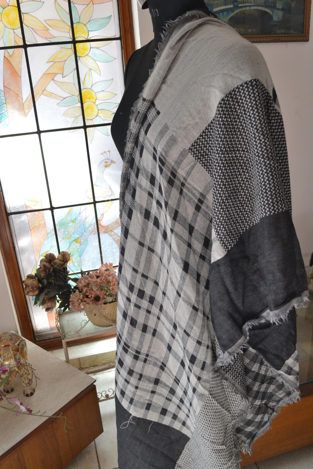 NEW PLAID CHECK 100% CASHMERE PASHMINA SHAWL/WRAP ~ 12 DESIGNS CHOICE