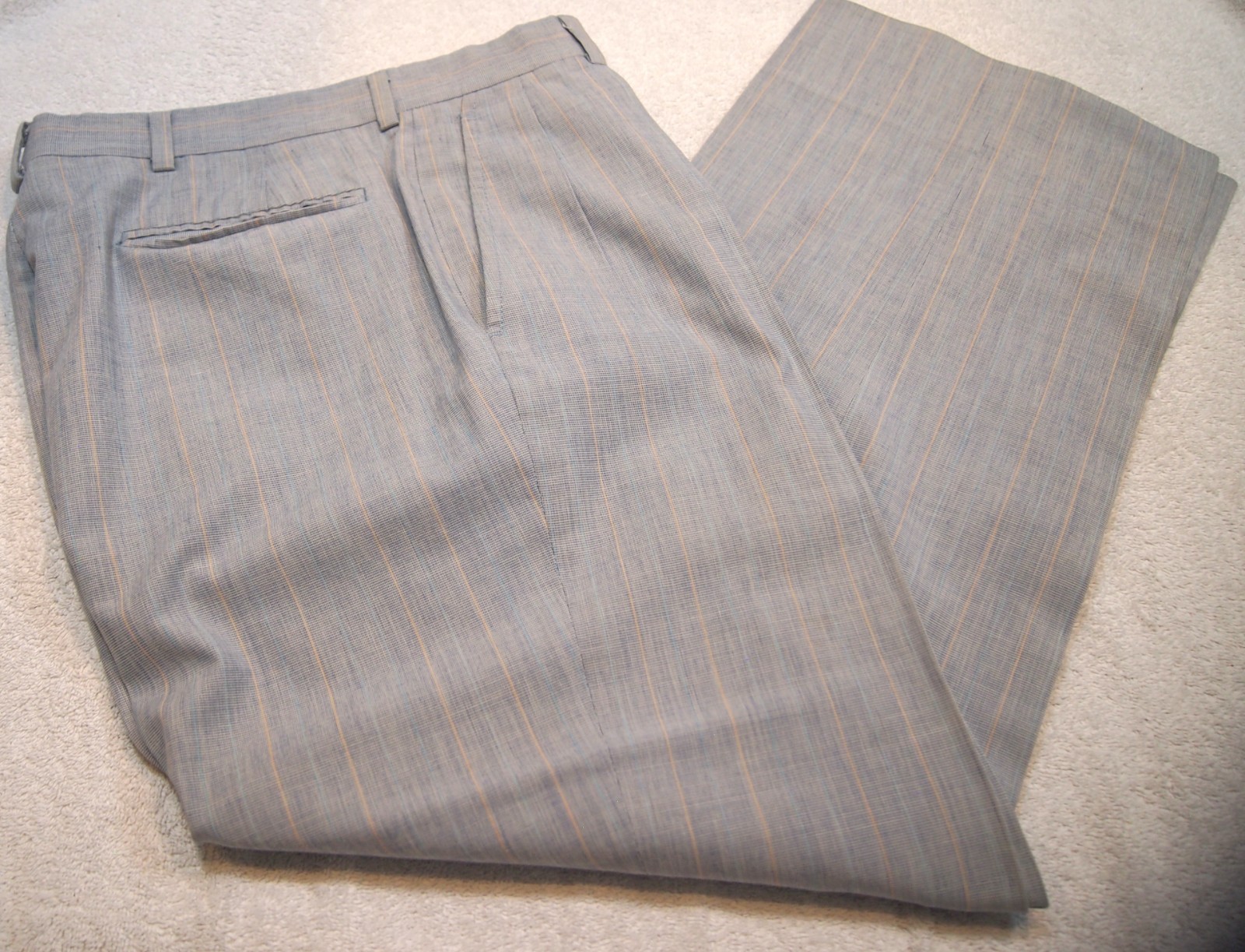 Vintage Haspel 2 Piece Cotton Blue Suit 38 short 30W x 28 Inseam Made in USA