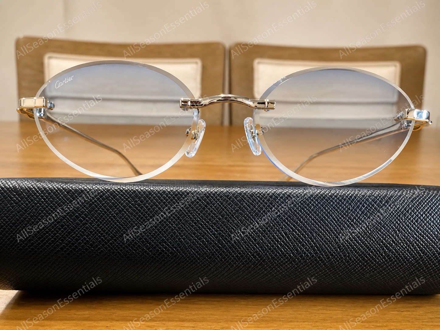 *** NEW *** Authentic Cartier Silver Panthère Classic 58MM Oval Sunglasses