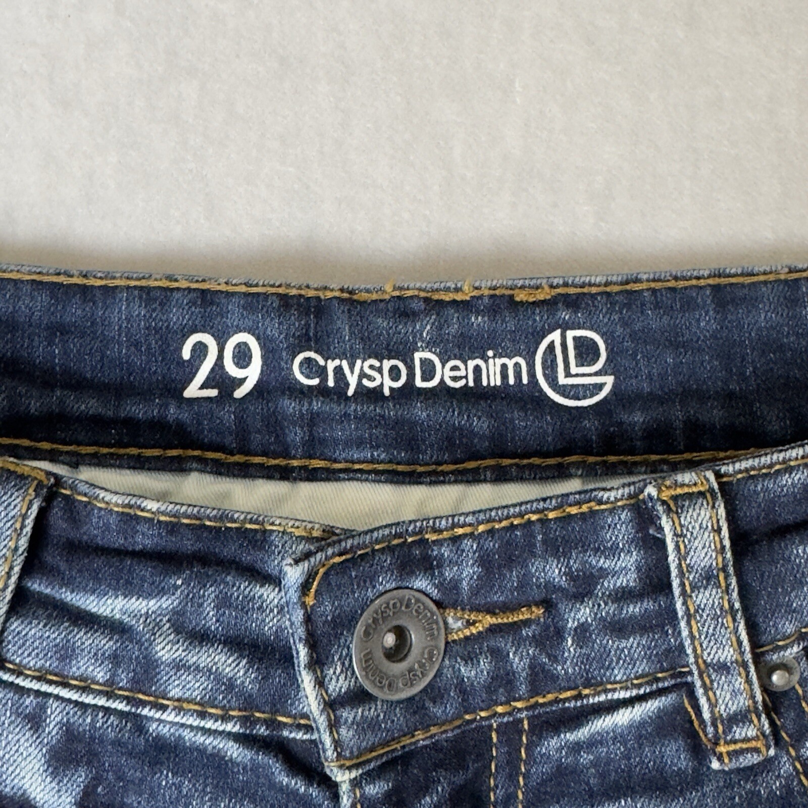 NWOT – Crysp Denim – Size 29×32 – Zipper Moto Skinny Jeans – Acid Wash Blue