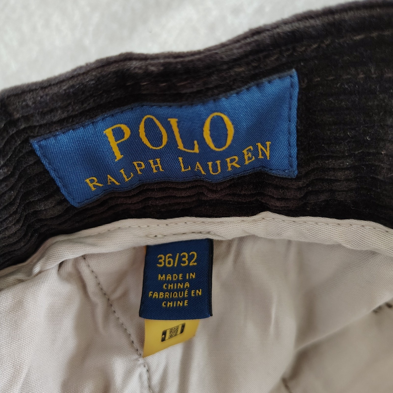 Polo Ralph Lauren Classic Fit Pants Mens 36/32 Brown Corduroy Pleated Trousers