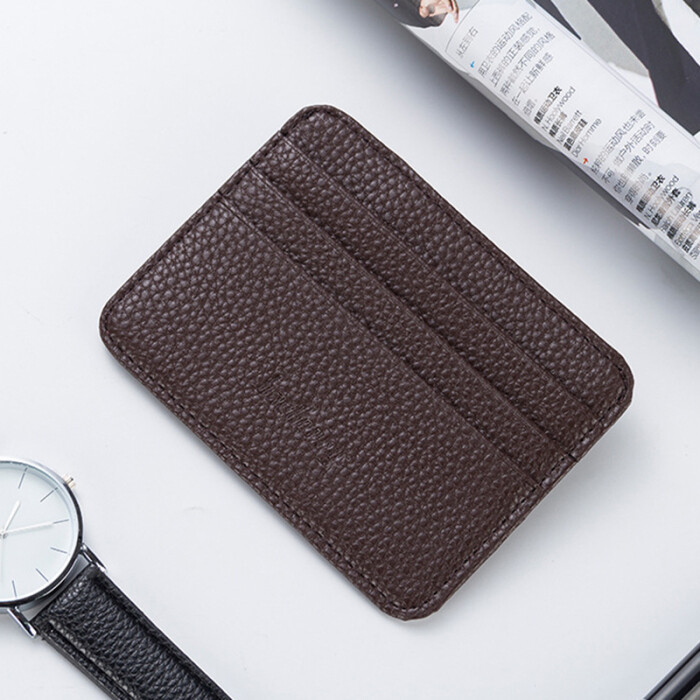 Unisex Slim Leather Front Pocket Wallet ID Credit Card Holders Small Coin Purse
