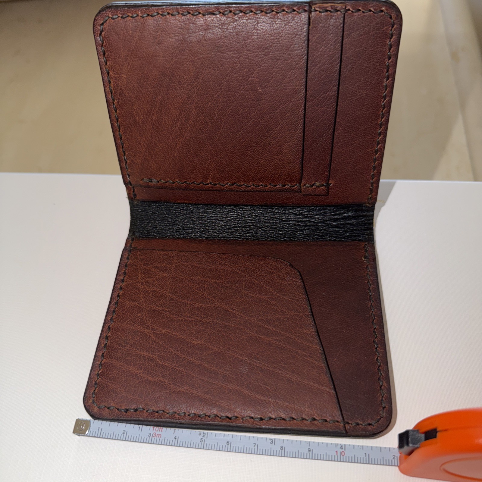 Leather Handmade Bi-Fold Wallet made of buffalo and Kangaroo Leather