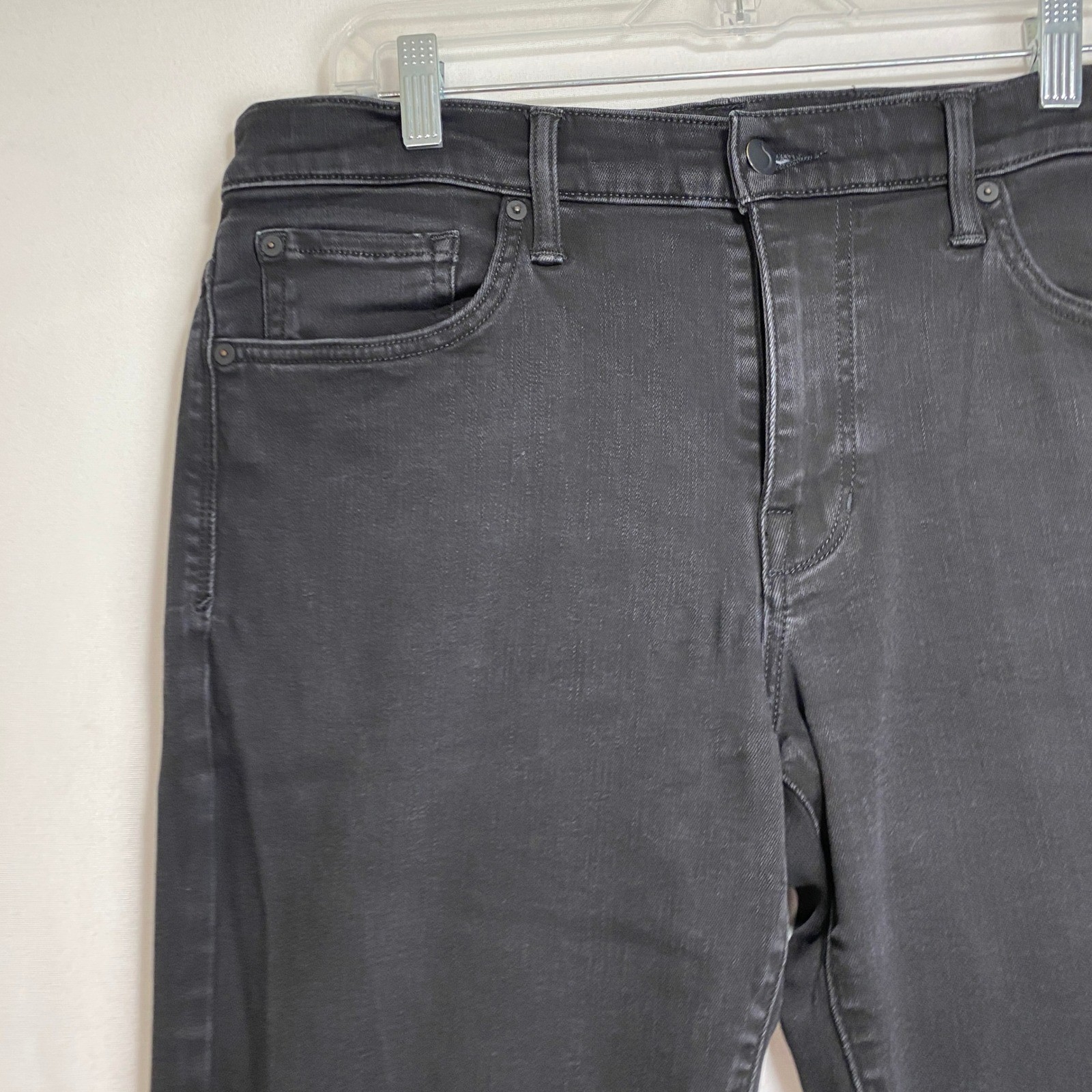 Joe’s Jeans The Brixton Griff Men 34 Black Kinetic Straight Narrow Jeans 34×31