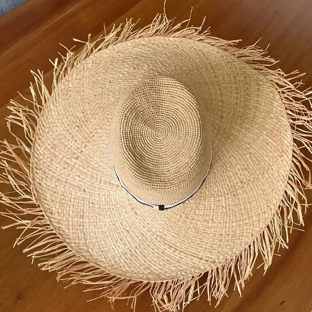 Like new in box MAISON MICHEL Paris Big Kate 20SS crochet straw hat size m