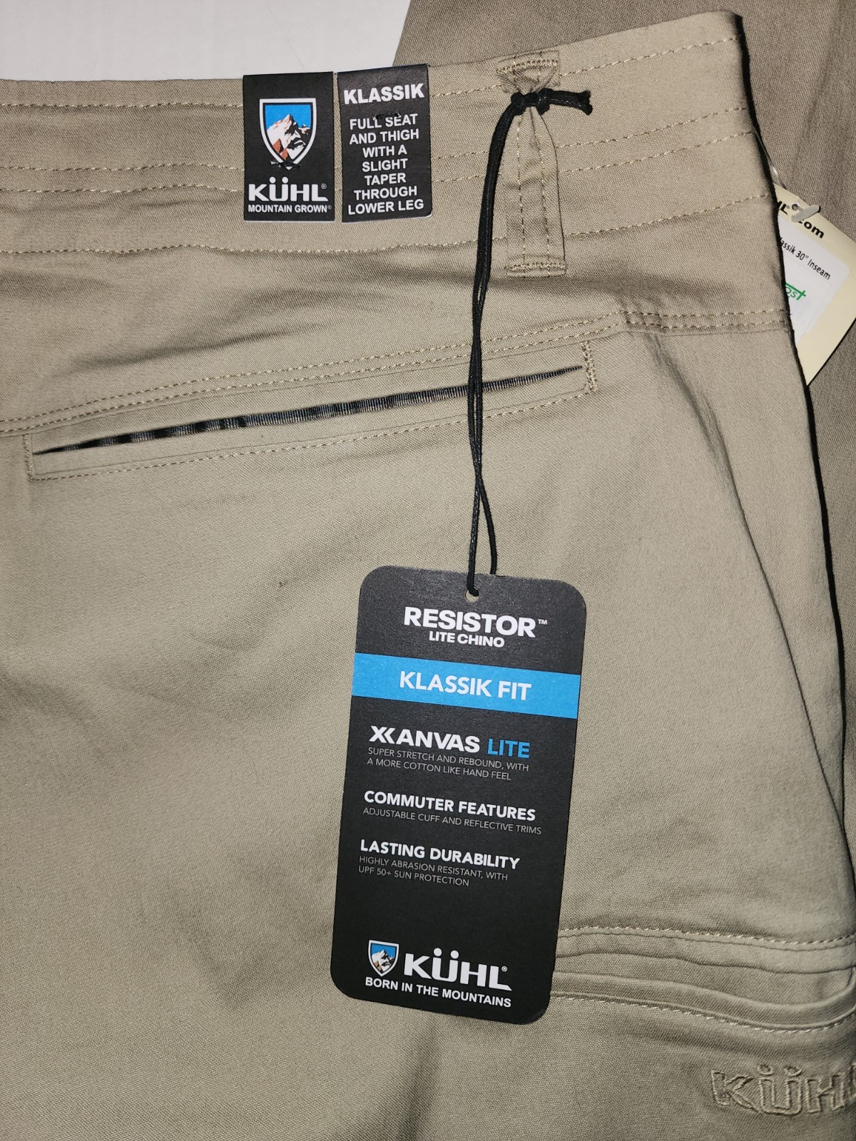 NWT Kuhl Men’s Resistor Lite Chino Pants 35×30 Beige/Khaki