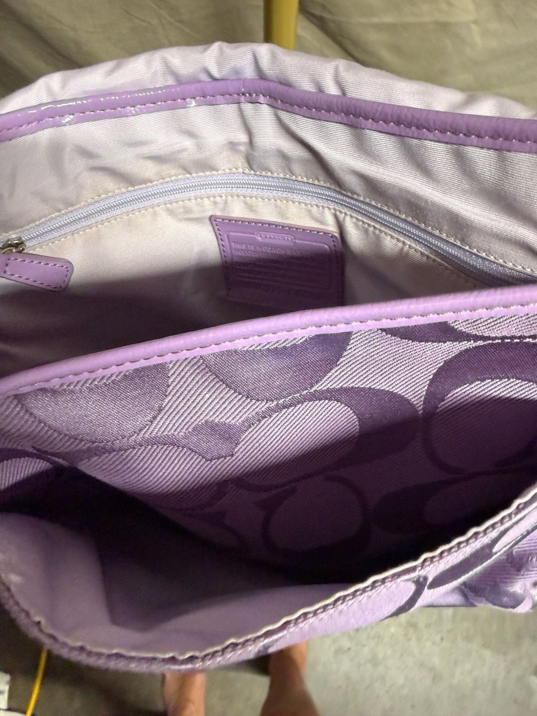 Coach Kyra Signature Lilac Messenger Crossbody Bag F16553