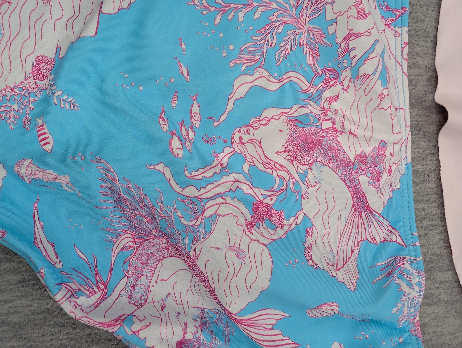 LoveShackFancy X Hurley Bikini Set Girls Large 12-14 Blue Mermaid Ruffle Floral