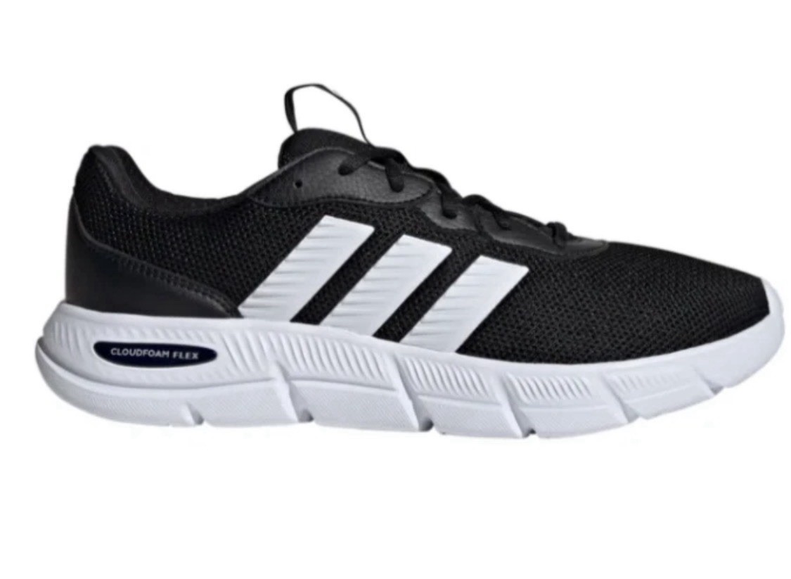 NEW ADIDAS Cloudfoam Flex Laces Sneaker Men’s Black/White Shoes Size 9.5