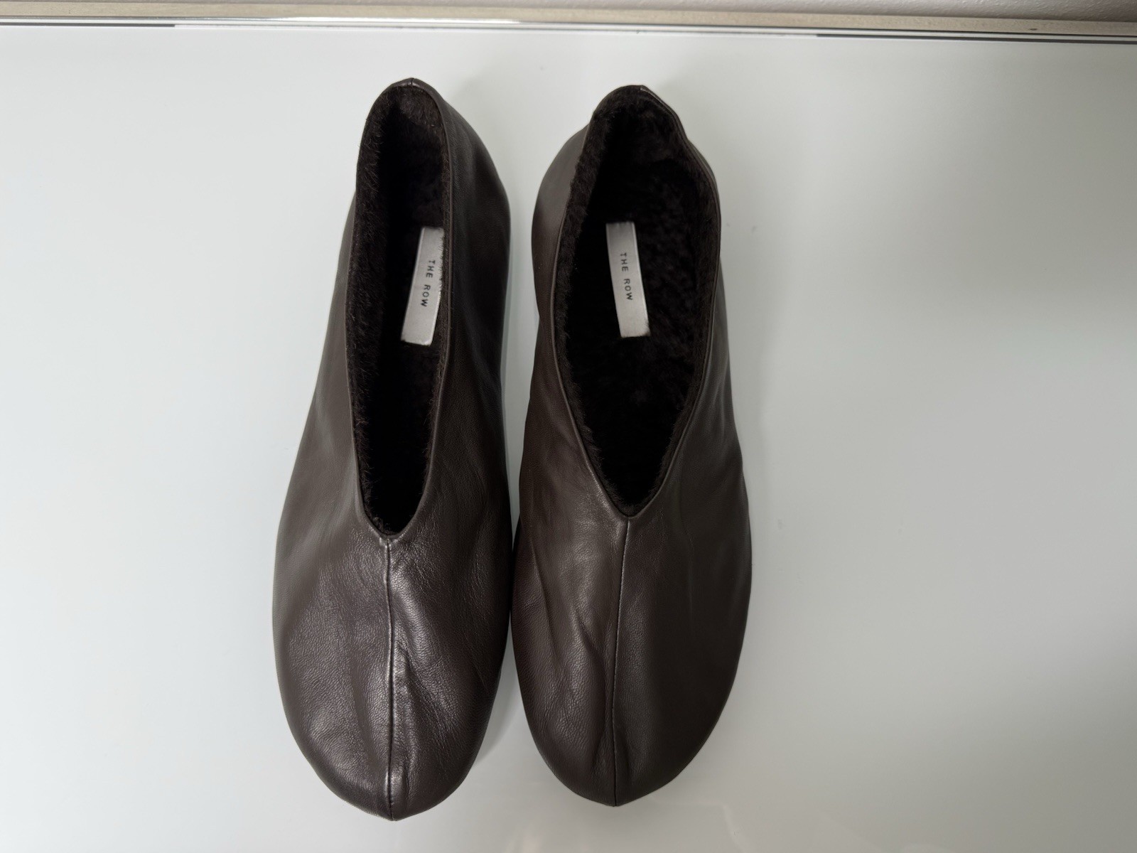 THE ROW Stella BROWN Lambskin Ballerina Slippers EU 38 US 8 $1,050+ NEW