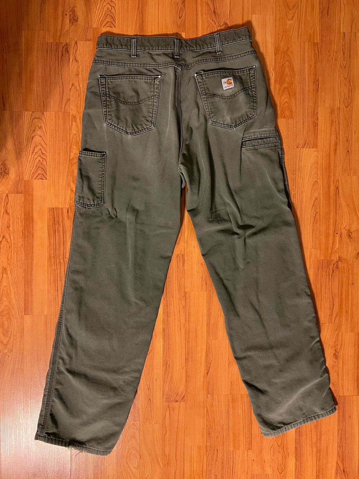 Green Moss Olive Carhartt Pants FRB159-Mos 36 X 34, Fits 34 Waist