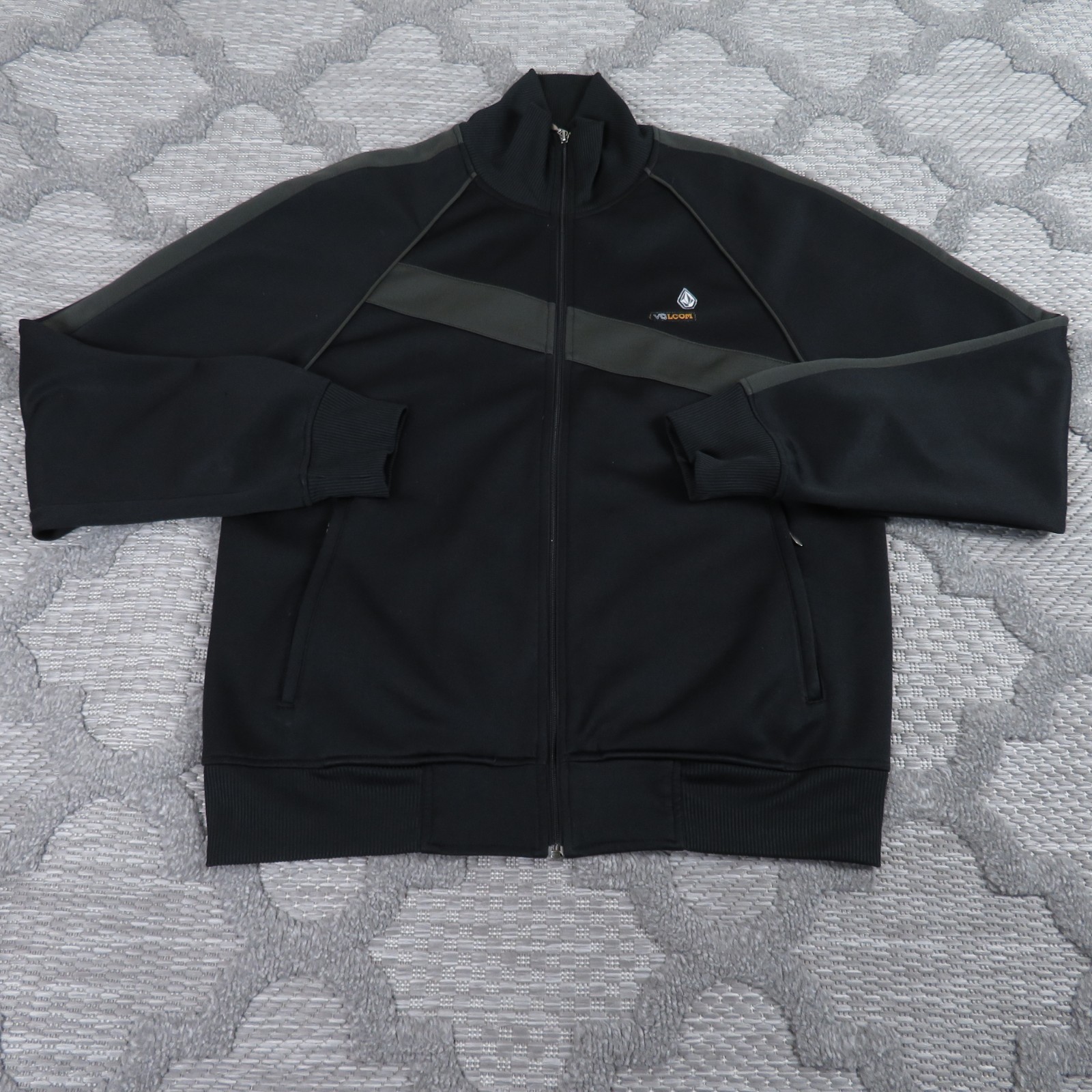 Vintage Volcom Jacket Mens XL Black Track 9 Mile Y2K Streetwear Skateboard Retro