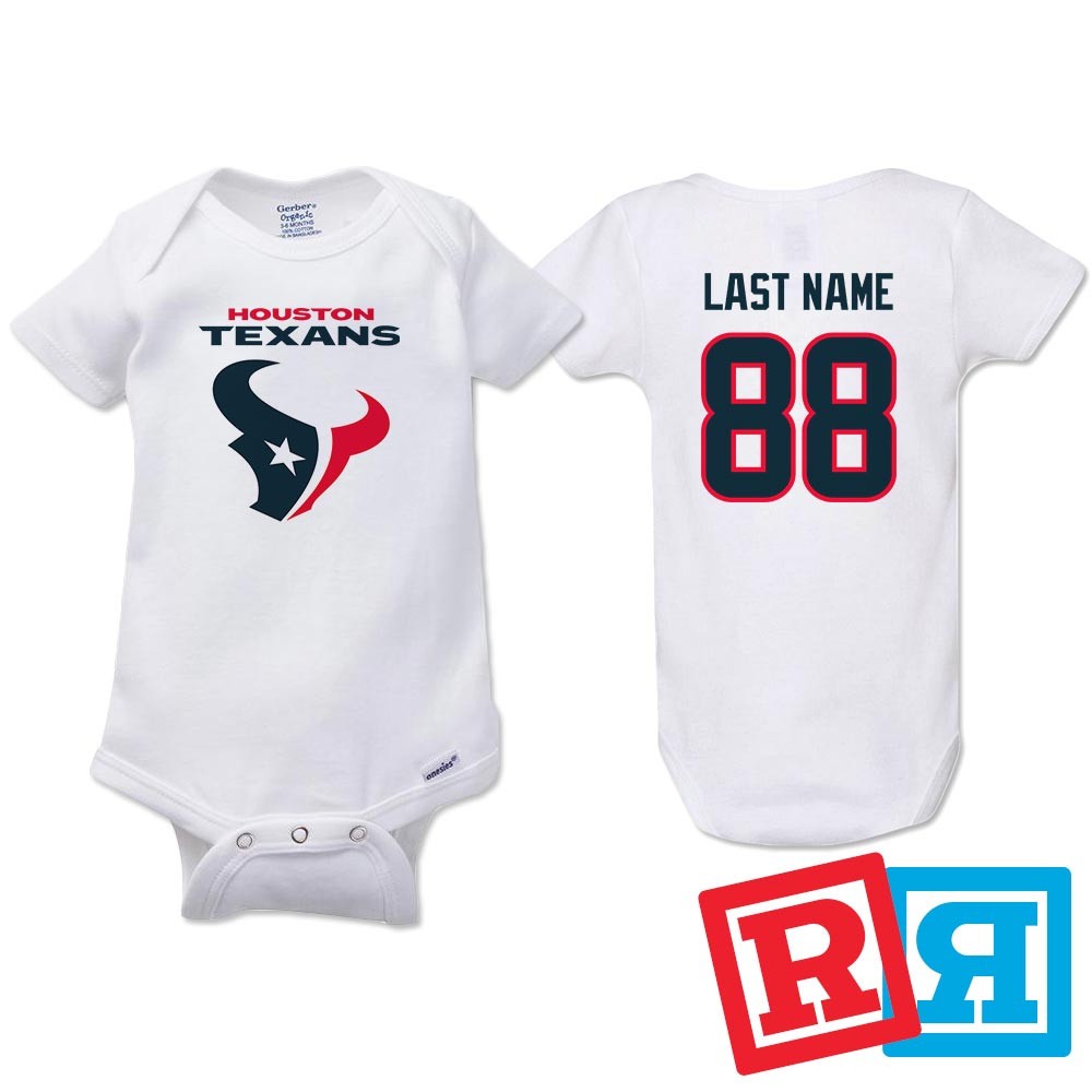 Personalized Houston Texans Gerber Baby Onesie® Cotton Custom Bodysuit