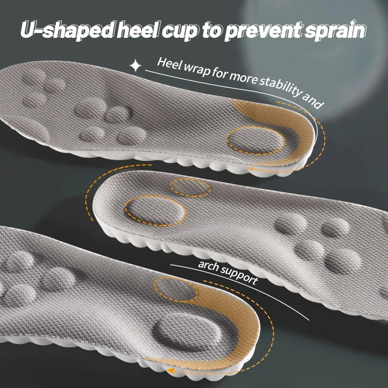 4D Massage Shoes Insoles Super Soft Latex Sports Insole for Feet Running Basket