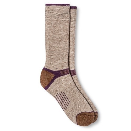 ALASKA KNITS™ MERINO WOOL LADIES’ HIKING CREW SOCKS KHKAI 9-11 MADE IN USA