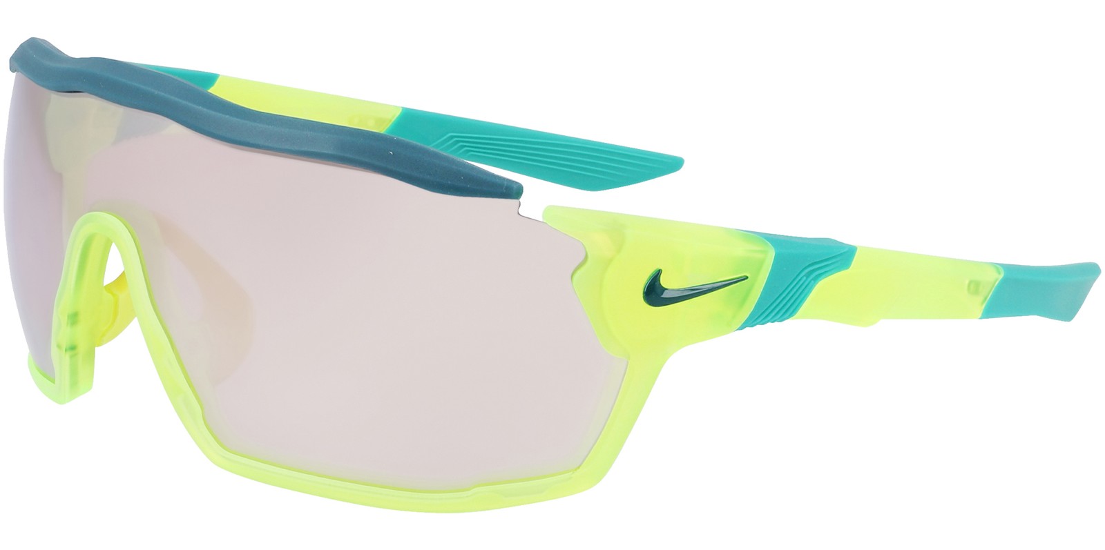 Nike Show X Rush E Matte Volt Sport Shield Sunglasses w/ Mirror Lens DZ7369 702