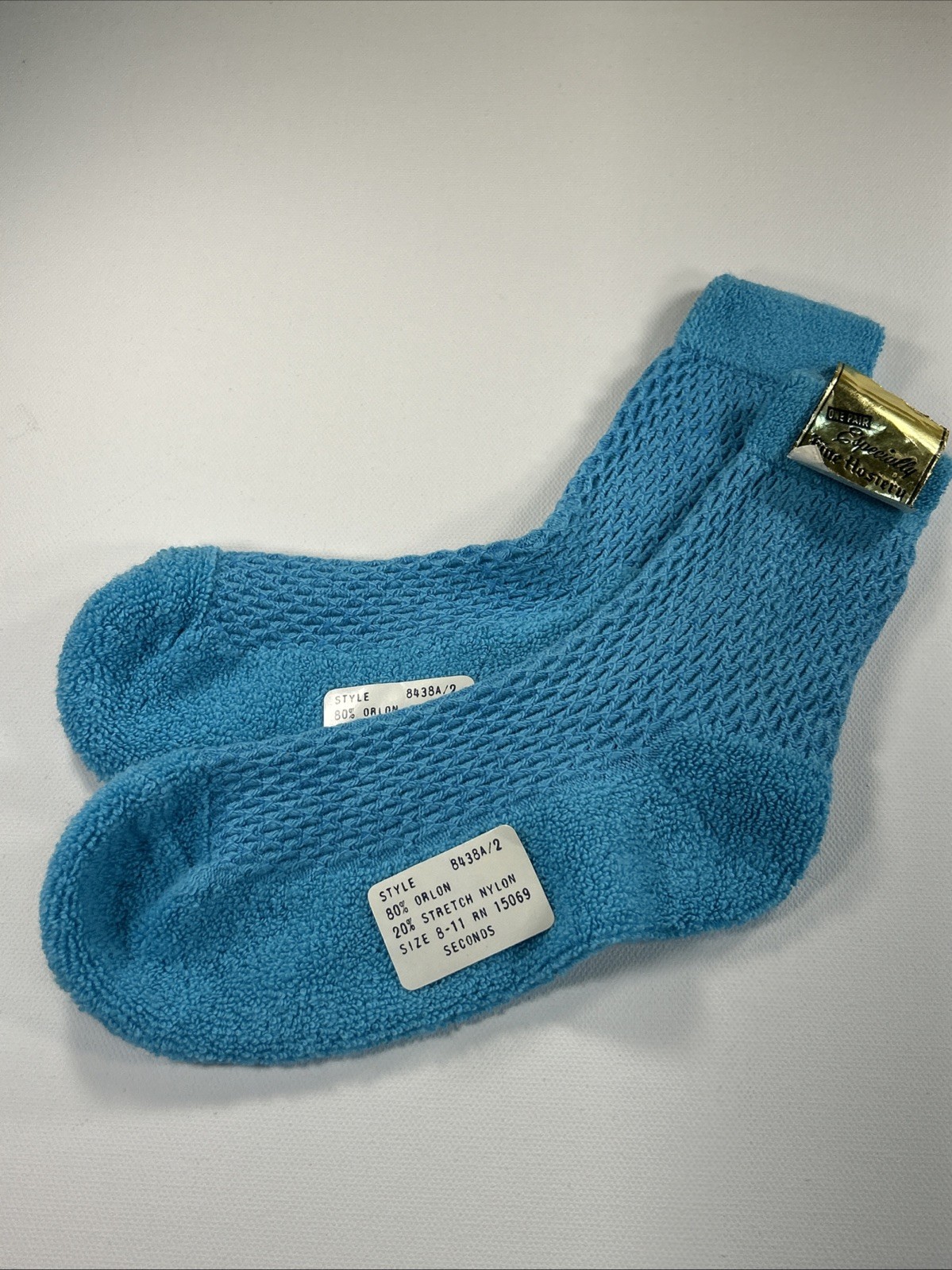 VTG Socks Women’ Especially Fine Hosiery Acrylic Blend Blue Size 8-11 Style 8438