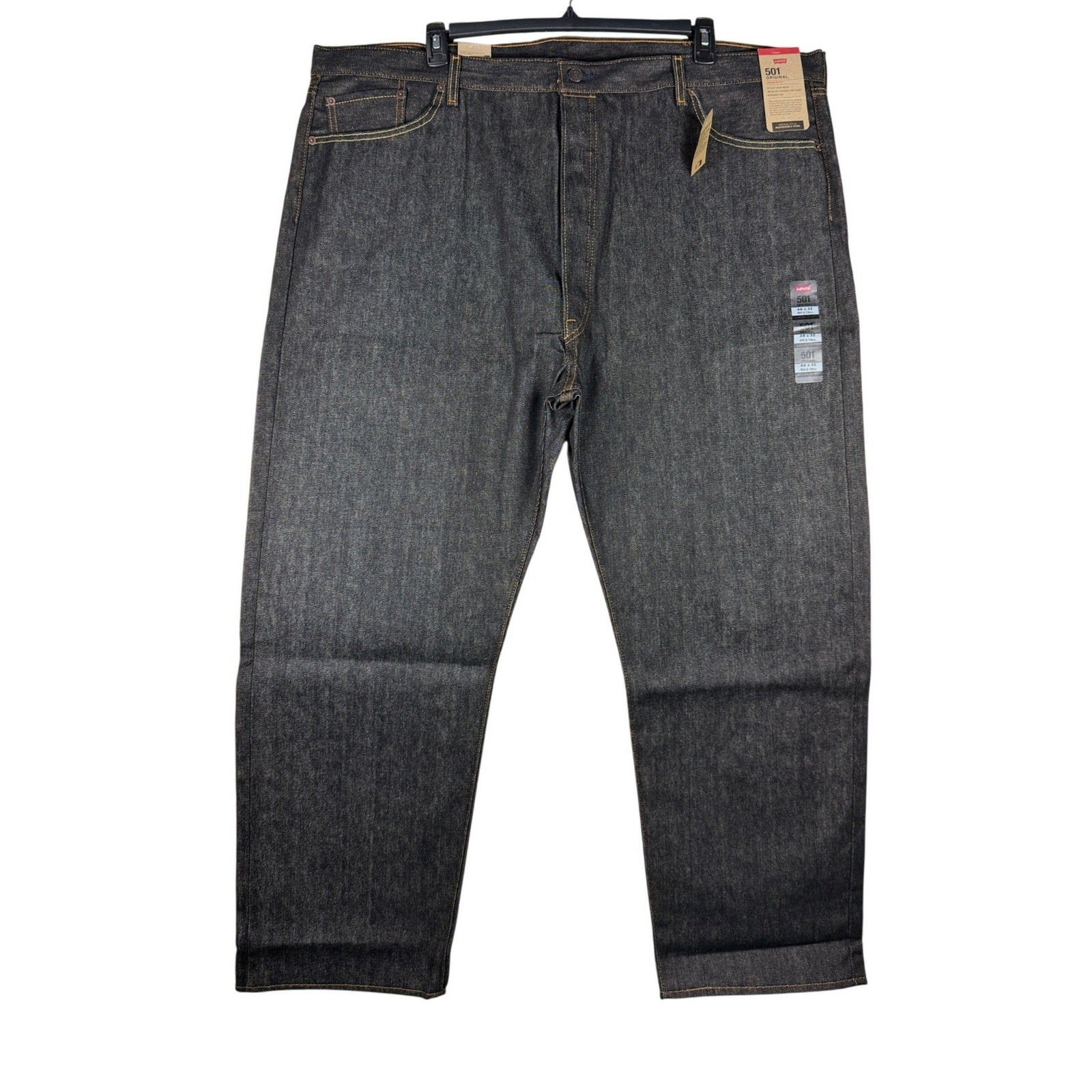 Levis 501 Original Shrink-to-Fit Jeans Mens 48×32 Big & Tall Rigid Indigo NWT