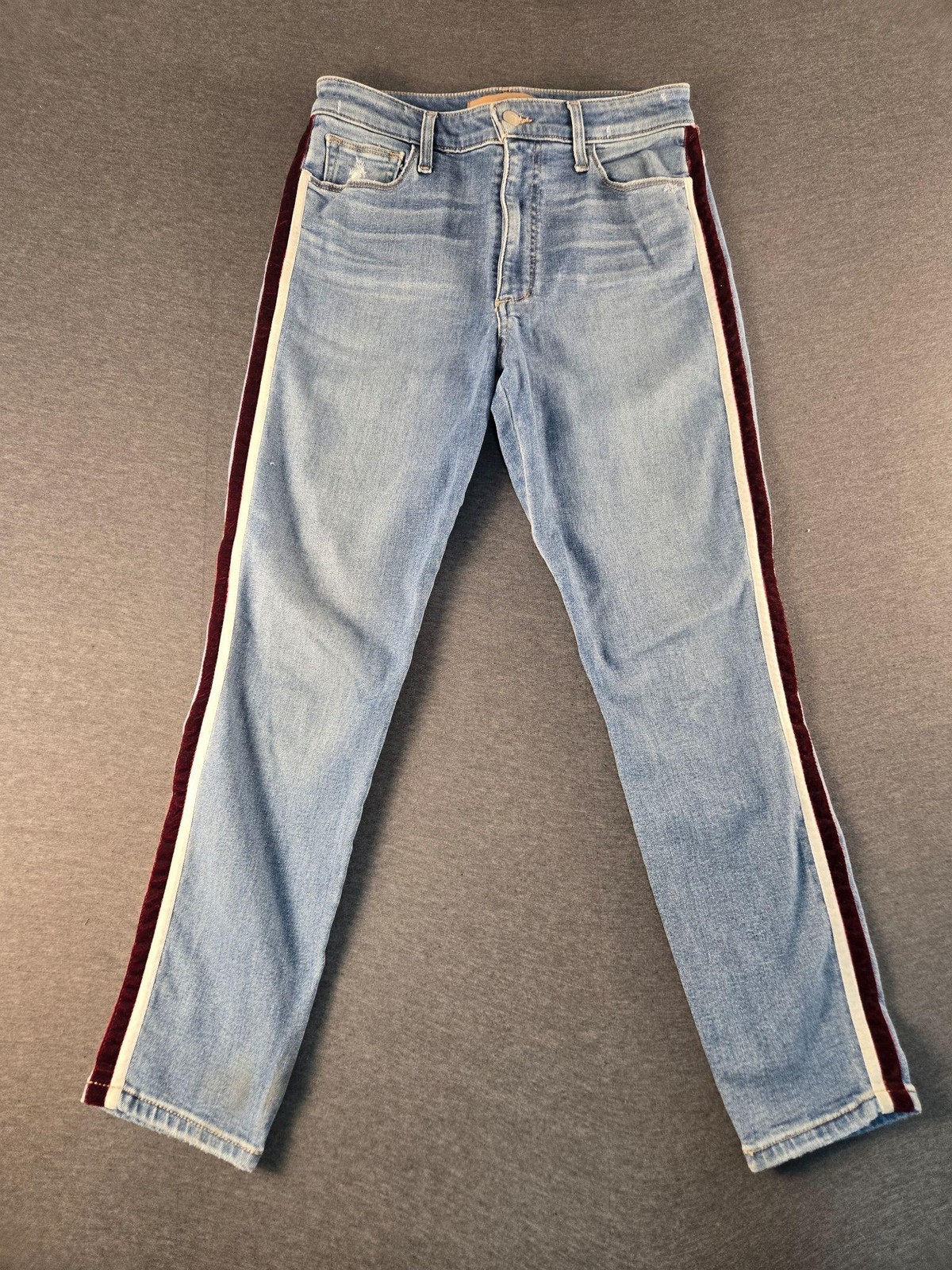 Joe’s Jeans Womens 28 The Charlie High Rise Skinny Ankle Side Velvet Stripe