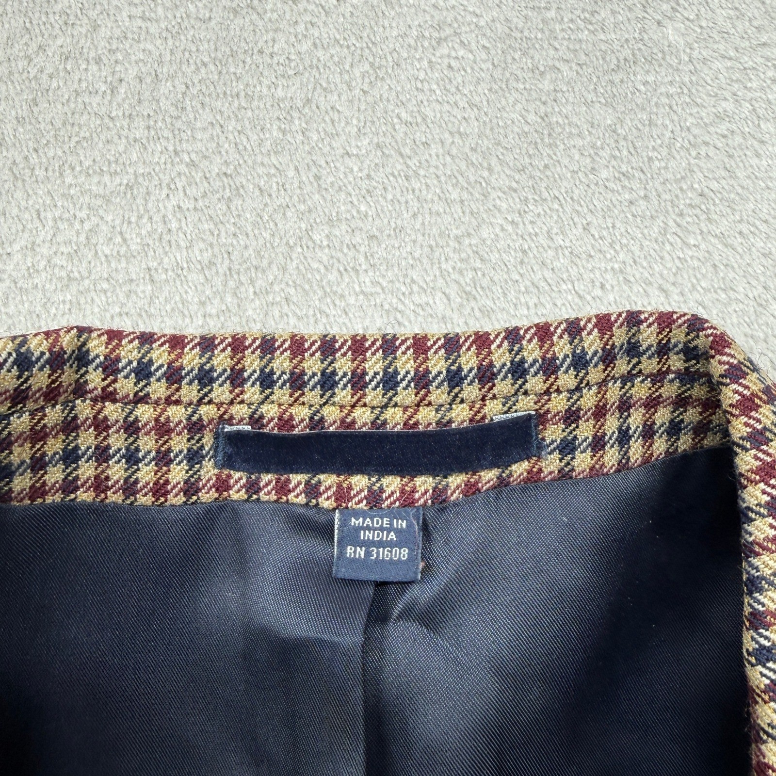 Jos. A. Bank Blazer Mens 40R Brown Houndstooth 1905 Collection Slim Fit Wool