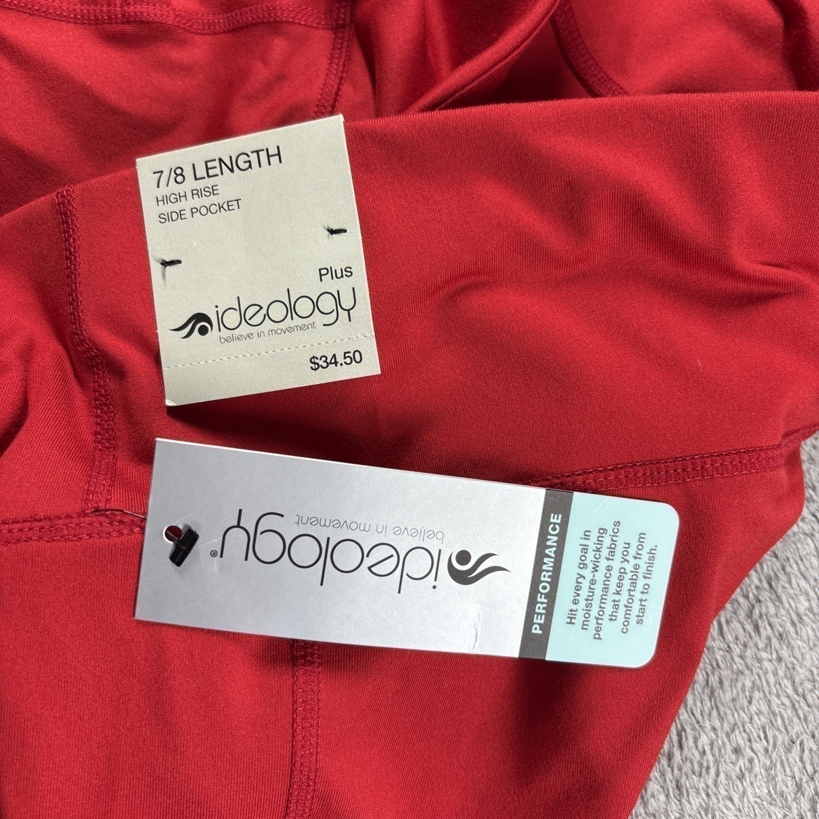 Ideology Leggings Workout Pants Women’s Seamless Stretch Red Active Size 2X New
