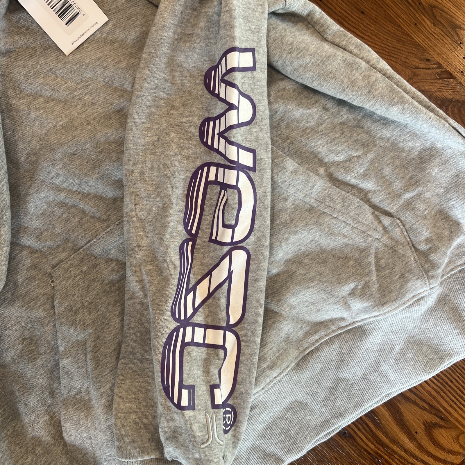 New WESC Grey 90s Mike Speed Logo Hoodie NWT