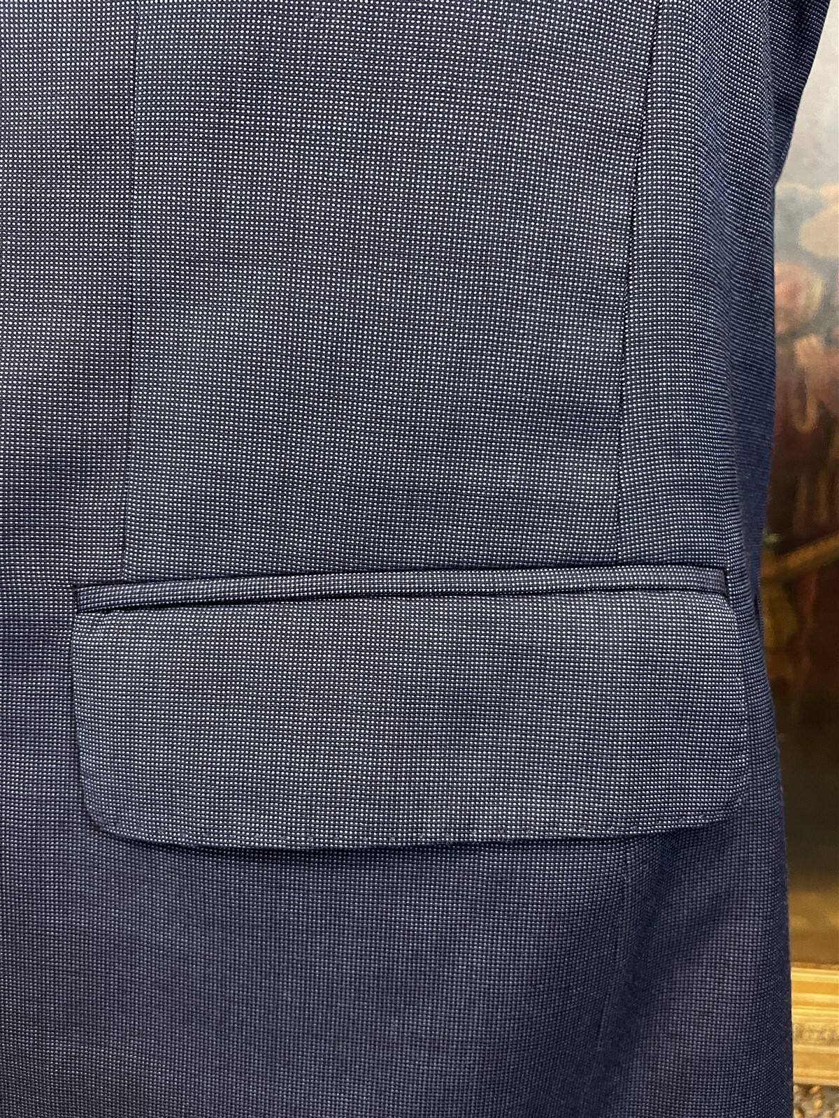 Culwell & Son BESPOKE 42R Blue Nailhead Superfine Wool 2Btn Blazer Jacket