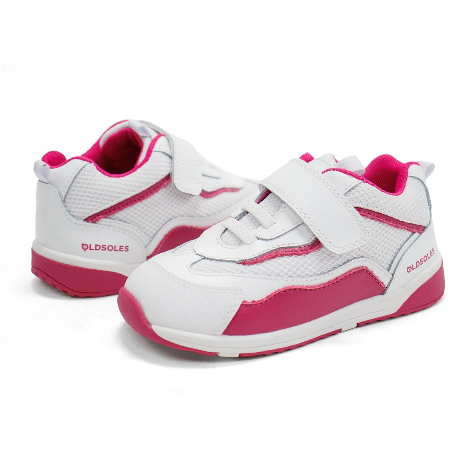 Kids Old Soles Soda Mesh and Leather Casual Sneaker – White Pink Shoes