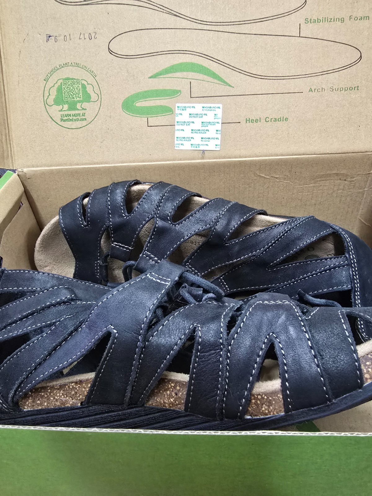 Earth Origins Harley Women’s Gladiator Sandals | Black Vintage Eco Leather | 11W