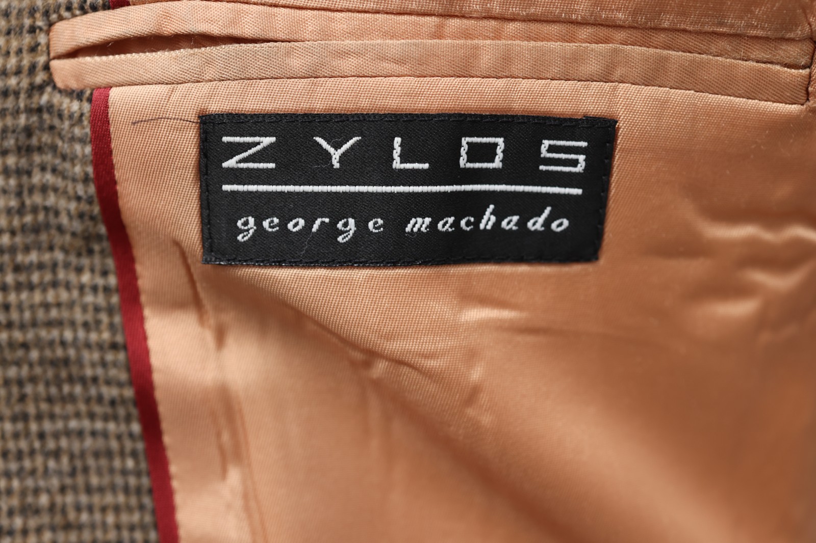 ZYLOS mens brown patterned WOOL + CAMEL sport coat suit jacket blazer 40 41 R